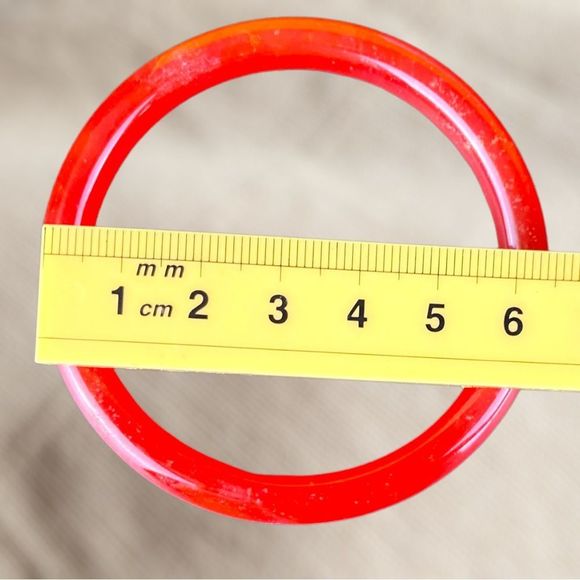 Vintage Chinese Natural Red Agate Bangle Bracelets - Picture 6 of 9